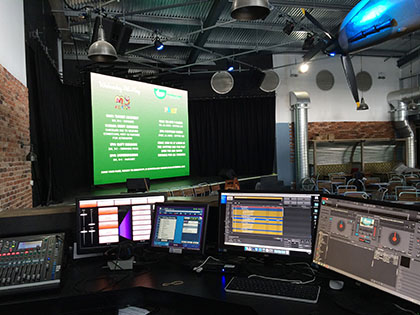 stage lighting installation in holiday centre