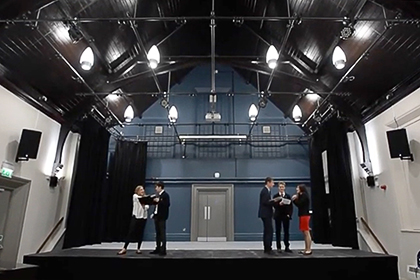 school hall drama suite installation