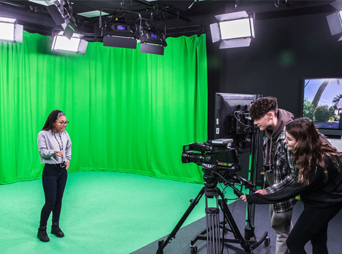 school television video studio installation