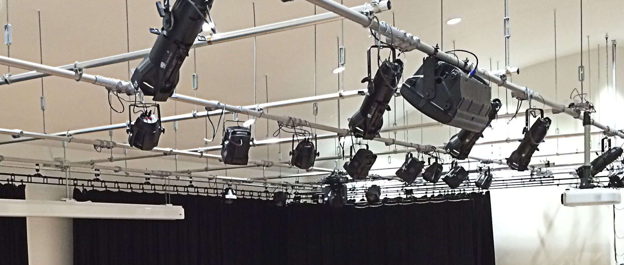secondary school theatre lighting installation